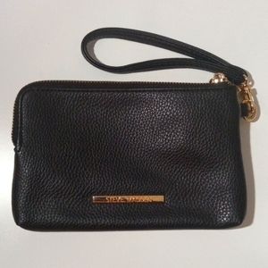 Steve Madden (Black) Vegan Leather Pebble Wristlet Clutch/Wallet w/Gold Hardware
